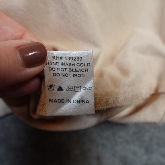 Pomander Place Dress Womens Large Polly Tan Mini Long Sleeve Shirt Shift - Picture 6 of 11